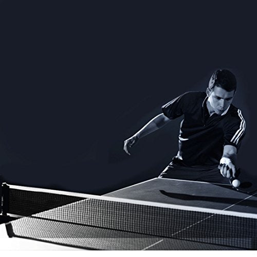 uxcell Nylon Foldable Pingpong Sport Meshy Table Tennis Replacement Net White Black