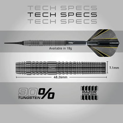 RED DRAGON Darts – Seren Onyx Series - 90% Tungsten Professional Soft tip Darts Set with Dart Flights and Dart Shafts (Stems) - Available in Four Styles - style: Seren 2
