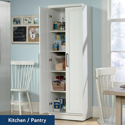 Sauder HomePlus Storage Cabinet/ Pantry cabinets, Soft White finish - color: Soft White