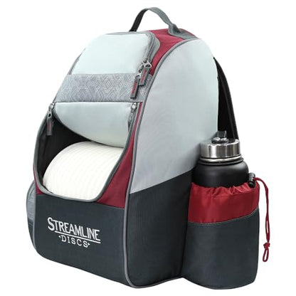 Streamline Discs Shuttle Disc Golf Backpack Bag (Burgundy/Black)