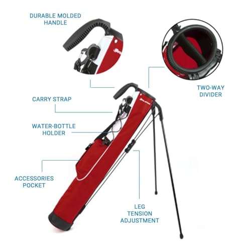 Orlimar Pitch ’n Putt Lightweight Sunday Golf Bag with Stand, Ultra-Light Carry Design, Two-Way Divider Top, Shoulder Strap, Compact Carry Golf Bag for Men & Women - color: Hibiscus Flowers