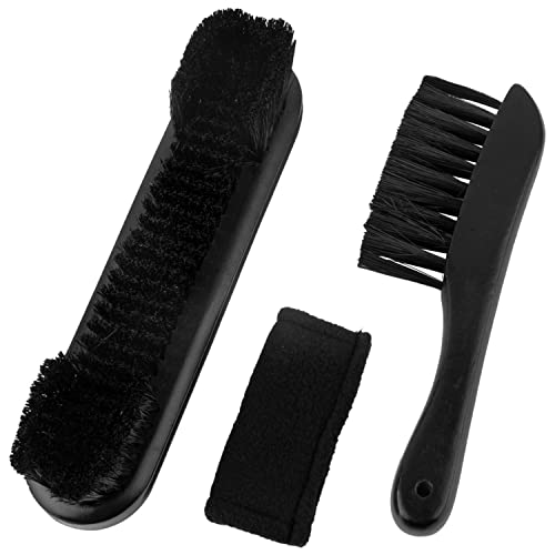 Framendino, Wooden Billiards Pool Table and Rail Brush Set Wood Billiard Cleaner Cleaning Tools Supplies (Black, 3 Pack) - color: Black