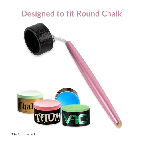 Aluminum Circle Pool Chalk Holder - Use with TAOM Pyro or TAOM V10 Chalk - Slip-in Pocket Pool Cue Chalk Holder - Cover Billiard Supplies - Snooker Accessory Chalk - color: Pink