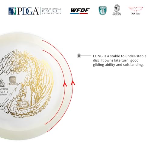 yikundiscs Yikun Professional Disc Golf Fairway Driver|Distance Driver|165-175g| Perfect for Outdoor Games and Competition[Dics Shade Color May Vary] - color: White-gold