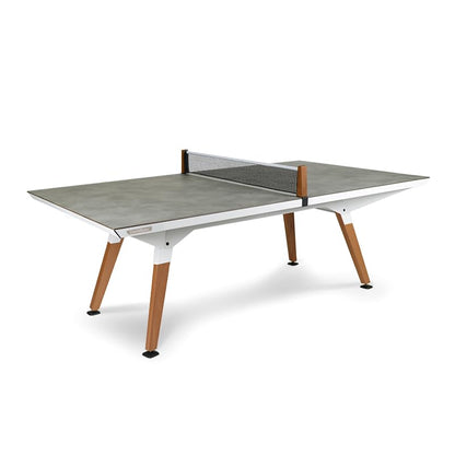 Play-Style Outdoor Table White Medium Size - design Ping-pong table - Made in France - Convertible into a dinning table