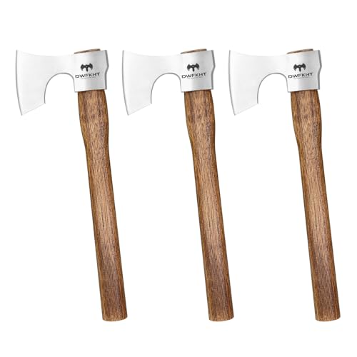16.5" Throwing Axe, 3 Pack Throwing Axe Set with 1065 High Carbon Steel & Hickory Wood Handle, Perfect for Axe Throwing Games, Competition and Recreation, Ideal Gift for Men (Silver Gray) - color: 3 Pack