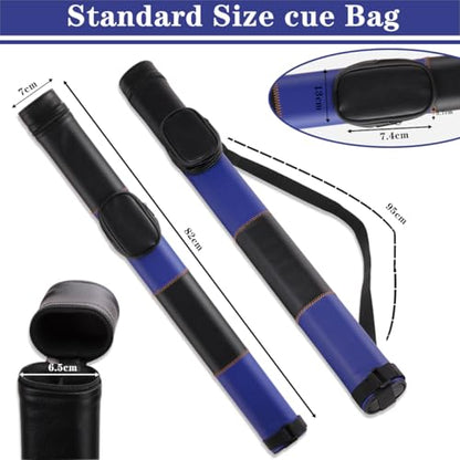 Billiard/Pool Cue Hard Cases, Cue Case 1 Stick 2 Holes,Holds 1 Complete 2-Piece 58 Inches Cue Sticks,Deluxe Hard Billiard Pool Cue Stick Carrying Case,Pool Billiards Accessories - color: Blue