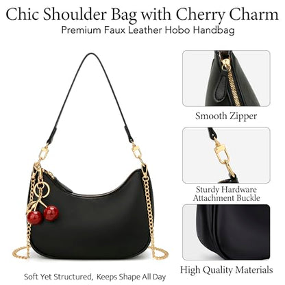 KKXIU Shoulder Bag for Women Cute Hobo Purses and Handbags Retro Clutch Underarm Purse | Cute - color: C-black
