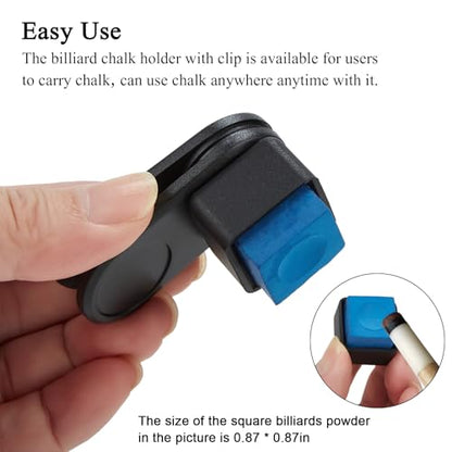 LAKE OF FIRE Chalk Holder Pool Billiards, Pool Cue Chalk Holder with Belt Clip Snooker Billiard Accessories Black - size: Square