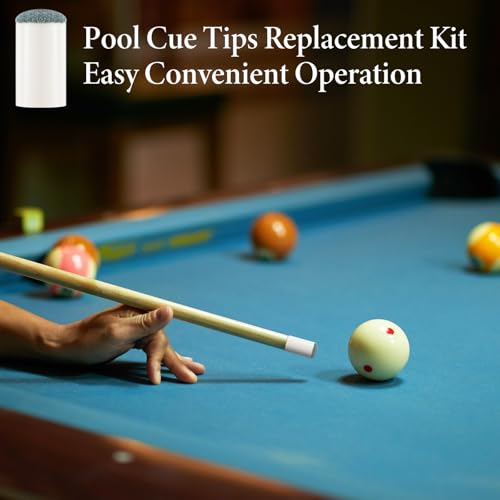 40PCS Slip on Pool Stick Tips Replacement Kit, 2 Sizes Premium Pools Cue Tip, Pool Tips for Pools Sticks No Glue or Tool Required Billiard Cues Accessories Cues