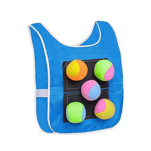 kowaku Dodgeball Game Set Toss Game Kids Dodgeball Tag Sticky Ball Vest Vest Sport Props Oxford Cloth Material for Active Play Suitable for Outdoor - color: Blue Adults