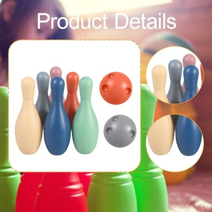Children's Bowling Set with 6 Pins and - Family Development Game for Activity Toy for The Garden - color: Without Number