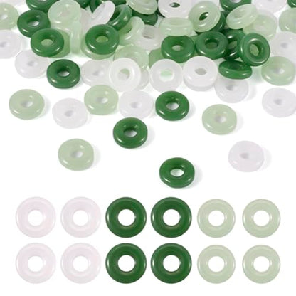 KISSITTY Glass Peace Buckle Charms Blessing Buckle Pendants for DIY Necklace Bracelet Earring Jewelry Making - color: 3 Colors
