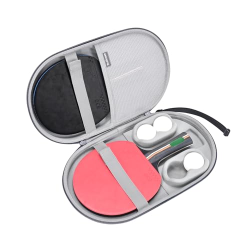 Carrying Case for Ping Pong Paddles/Table Tennis Paddles/Racquet Cyber Shape Hexagon,Fits for 2 Paddles and 4 balls - color: Large Grey