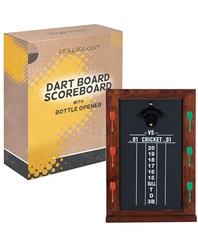 Play Platoon Dart Scoreboard & Darts Holder Wall Mount - Wood Score Board, Professional Darts Accessories, Dart Holder - size: 16 x 11 inch, style: Chalkboard