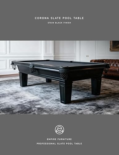 Empire USA - Corona Slate Pool Table W/Premium Billiards Accessories - (7FT and 8FT,Stain Black) - size: 7FT Without Installation