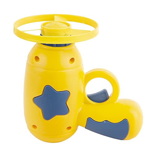 Berry President Flying Saucer Toy, Flying Disc Launch Playset with Rotating Flash Light, Indoor Outdoor Twist Shoot Toy for Kids Aged 3 Years Old & Up (Yellow) - color: Yellow