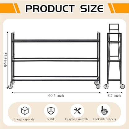 Colingmill Heavy Duty Basketball Rack with Wheels, Multi-Tier Rolling Ball Storage Cart, Sports Equipment Organizer for School, Gym, Club Shoot Training - size: 18ball