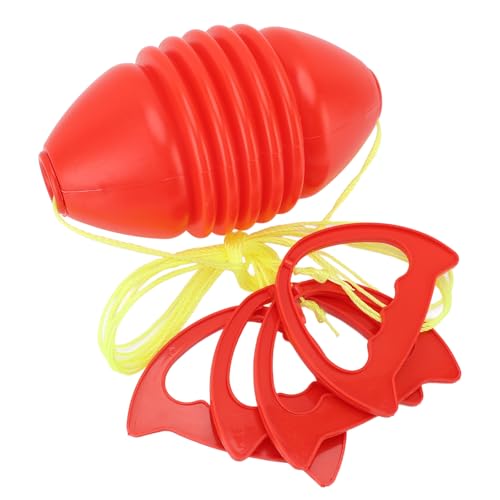 Dioche Sliding Zoom Ball Double Player Fun Interactive Bilateral Coordination Fitness Game Toy for Outdoor Play and Exercise Red Plastic