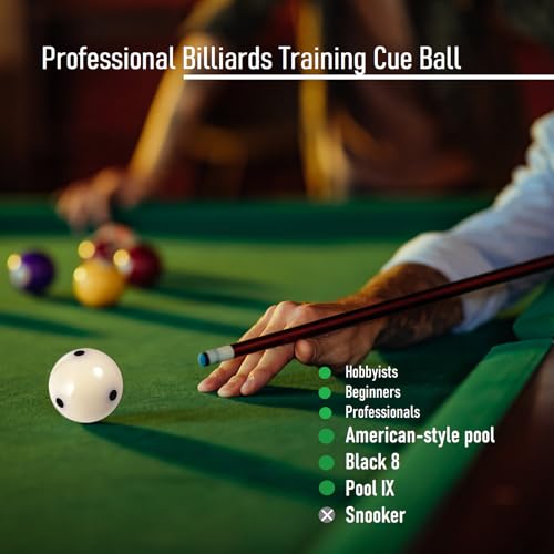 Pro-Cup Pool Cue Ball 2 1/4" 6 Black Dots AAA-Grade Regulation Size Pool Billiard Training Cue Ball(1 Pack)