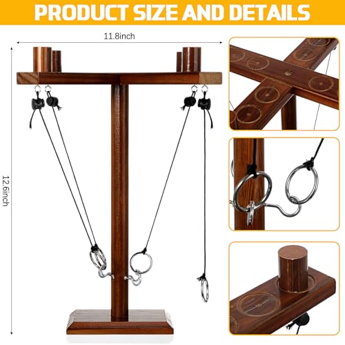 Hook and Ring Game Large Ring Toss Game for Graduation Party Adults Family Bar Indoor Outdoor Homes Yard Multiplayer Play Patio Decor