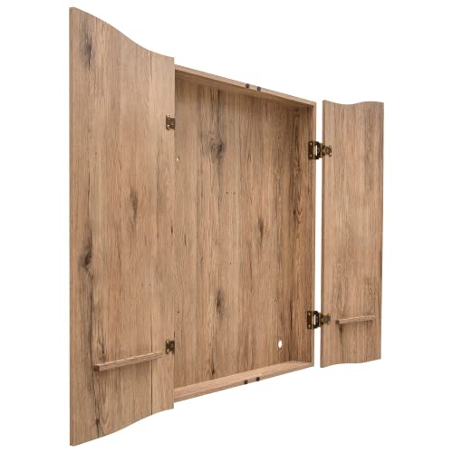 DMI Sports Tan CricketPro Dartboard Cabinet | Designed for Arachnid 15.5” CricketPro 900, 800, 750, 650 Electronic Dartboards | Does Not Include Dartboard