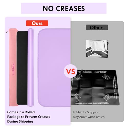 Purple Mahjong Mat- 100% No Creases American Mahjong Mat, Anti-Slip & Noise Reduction Mahjong Table Cover, Mahjong Mats with Carrying Bag for Mahjong, Poker, Card Games, Dominoes, Board Games (Purple) - color: Purple