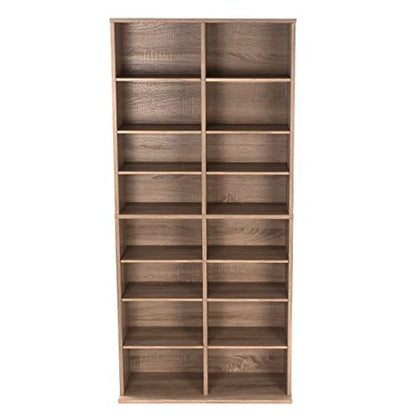 Atlantic Henley 464 Media Storage Cabinet Contemporary Rustic– Protects & Organizes Prized Music, Movie, Video Games Toys & Dolls, Trading Cards, or Sports Memorabilia Collections, Weathered Oak