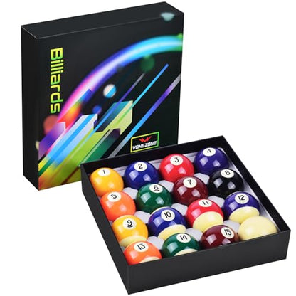 Billiard Balls Complete 16 Ball Set, Pool Balls Billiard Set 2-1/4" Regulation Size,New Upgrade Billiards Professional Pool Table Balls - color: New Upgrade
