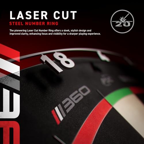 WINMAU Blade 360 Dartboard – Triple Core Carbon with Full Rotation System for Maximum Durability & Scoring Precision, Self-Healing Sisal, Rota-Lock Setup