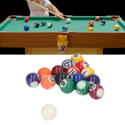 Mini Billiard Ball Set, Precision Balanced Durable Rolling Balls for Game Rooms Bars Polyester Resin 25mm 16 Pack