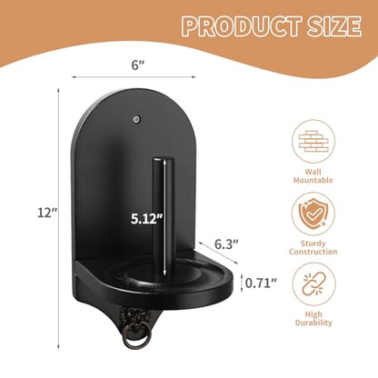 HMQQ Billiards Accessories: Wall Mounted Pool Chalk Holder, with a Natural Wood, Black Finish