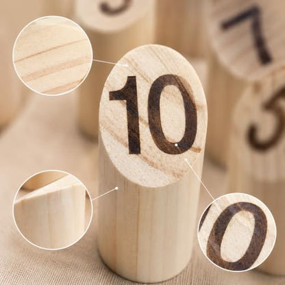 Modern Wooden Outdoor Games Set, Family with Scoreboard, Portable Camping Games for Adults