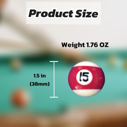 1-1/2" ，0.98" Mini Billiard Balls Set,0.98/1.5 Inch 16Pcs Children's Pool Balls for Kids,Small Pool Cue Balls Training Ball,Kids Table Game Toy Accessories - size: 38mm（1.5 inches)