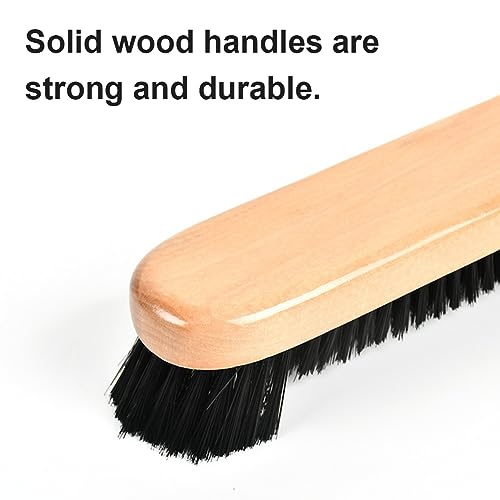 2Set Wood Billiard Pool Table Brush and Rail Brush Set with Soft Nylon Bristle,Billiard Table Cleaner Brushes with Cleaner Cloth 2 Cue Chalk Cube,Pool Tables Accessorie