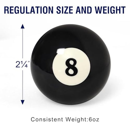 2-1/4" Pool Balls Billiard Set - 16 Resin Balls, Regulation Size & Weight, Complete Pool Table Balls Set for Replacement, Pool Table Accessories & Billiards Pool Accessories