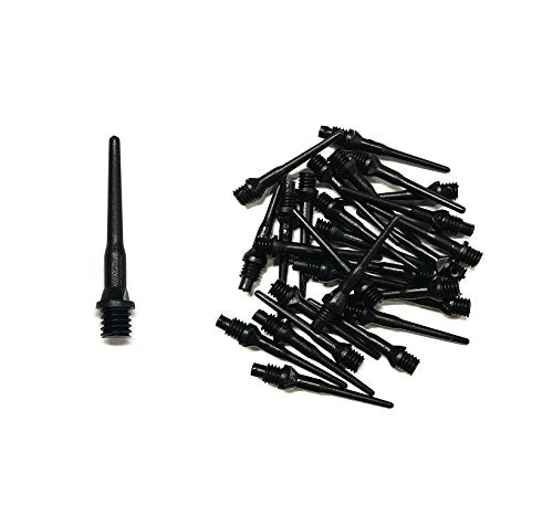 Black Long Extra Strong 2BA 3/16" Thread Soft Tip Dart Points 100-1000 Packs Plus USA I Love Darts Bracelet - size: 500 ct.