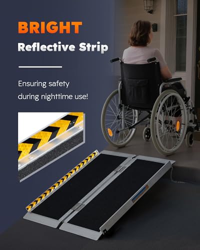 HABUTWAY 3ft Wheelchair Ramps for Home Steps, Portable Wheelchair Ramp Holds up to 800Lbs, Threshold Ramp with Non-Slip Resistant Surface, Ramps for Wheelchairs for Home, Stairs, Steps, Doorways - size: 3FT Using height 3-9"