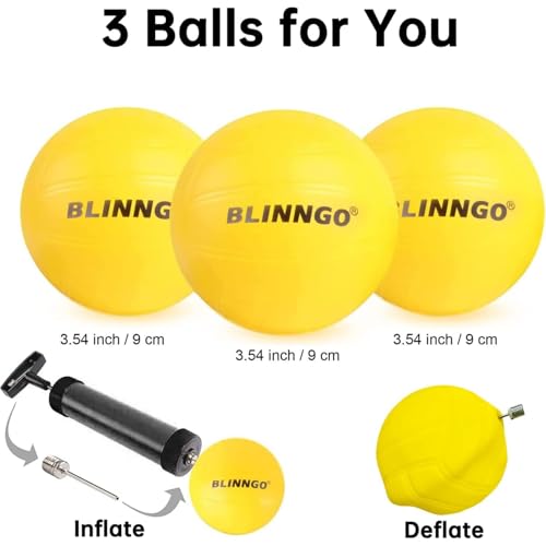 Roundnet Game Set with Balls and Patented Net, Lawn, Beach, Backyard Outdoor Game for Adults and Family - style: 3 balls with strip light