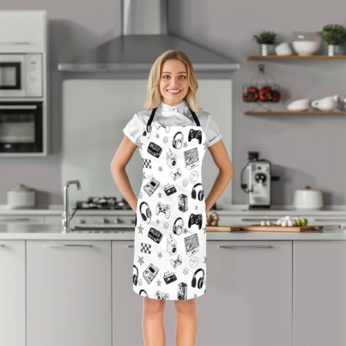 Castle Fairy Basketball Kitchen Apron - color: Gamepad Grey