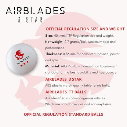 3 Star Ping Pong Balls | High Performance, Table Tennis Balls for Tournament Play & Training | Advanced ABS Plastic | Regulation Standard Ping Pong Balls - style: 10 Pack