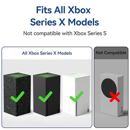 Wall Mount for Xbox Series X with 4 Controller Holder Kits – Metal Console Holder with Ventilated Base and Anti-Scratch Pads – Space-Saving Wall Bracket