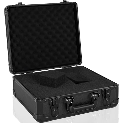 15 Inch Carrying Case With Customizable Pre-Diced Foam, Aluminum Case, Aluminum Alloy Sturdy Build, Storage Case for Microphone, Equipment, Camera, Tools, Recorder, etc - size: 15x13x6 Inch