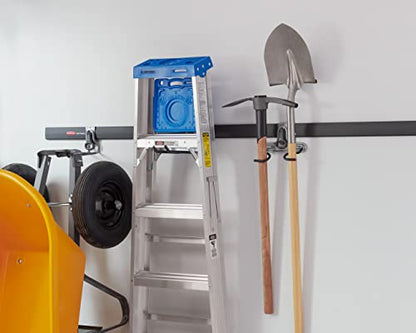 Rubbermaid FastTrack Rail Garage Organization Multi-Purpose Hook 50 lbs Capacity Satin Nickel Wall Mounted Storage System Direct Mount into FastTrack Garage Rail for Home/Garage Organization - style: Multi-Purpose Hook