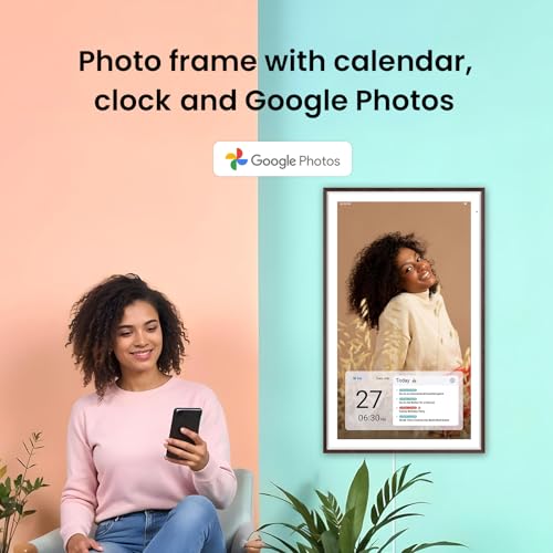 Apolosign 27-inch 4K Digital Calendar & Smart Family Wall Planner, No Subscription, Calendar & Dashboard Dual-Mode System, Shared Touchscreen Display with Calendar Sync, Chore Charts & Family Scheduling Hub, Wall Mount Included (Dark Oak) - color: Dark Oa