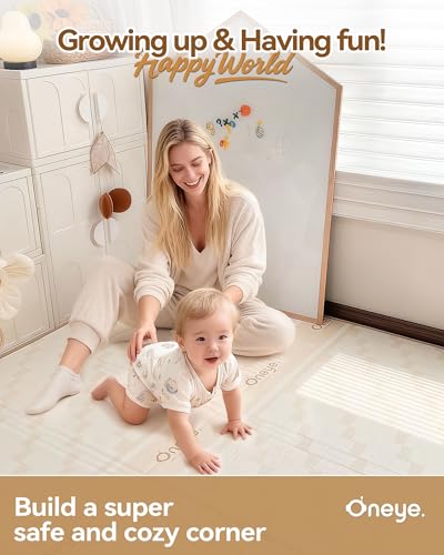 Oneye Baby Play Mat, 50 x 50 Inch Floor Mat with XPE Foam,Foldable & Reversible Baby Floor Play Mat, Perfect Baby Foam Playmat for Baby Playpen, Waterproof PlayMats for Babies,Indoor& Outdoor
