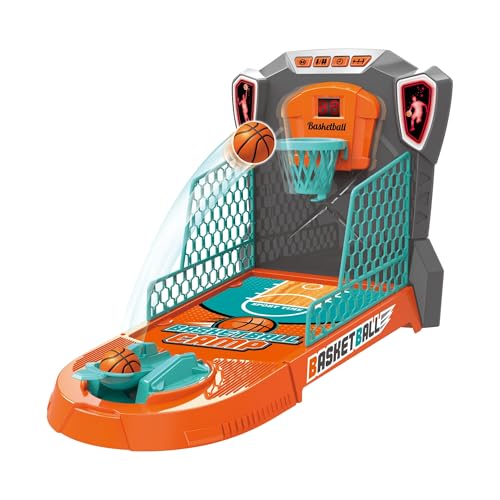Tabletop Basketball Game – Compact Mini Desktop Arcade, Moving Target Indoor Desk Game with Electronic Scoring, Lights & Sound, Skill-Building Game for Kids Ages 3+