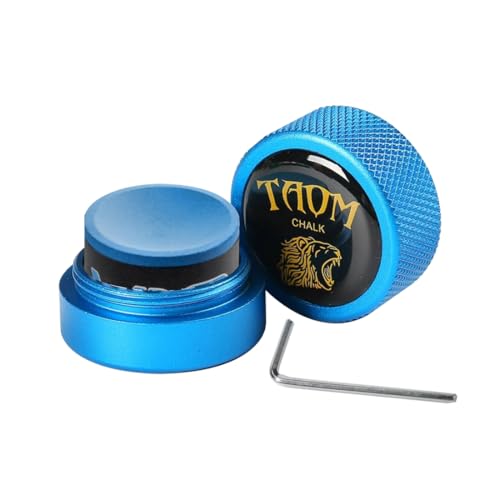 TAOM Pool Chalk Holder Round Shaped Practical Tool Billiards Accessories Magnetic Mini Chalk Tip Case Container Round Box Billiards - color: 5-Blue Holder with V10 Blue Chalk