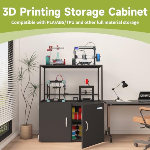 300L Large 3D Printer Filament Storage Stand & Sealed Cabinet with Dehumidifier | Industrial Sealed Cabinet Holds 160 Spools | Protects PLA, ABS, PETG, TPU from Moisture & Oxidation - color: 300l Black