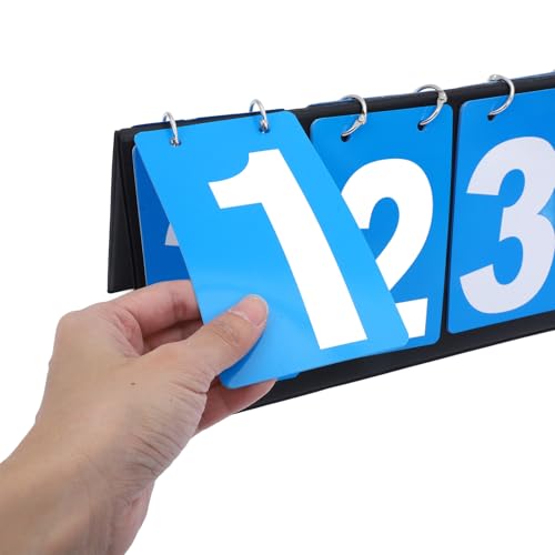 Zerodeko Multi-Sport Scoreboard Flip Scorekeeper, 6-Digit Reusable Number Counter, Blue Foldable Scoreboard for Basketball Baseball Volleyball Games and Coaching
